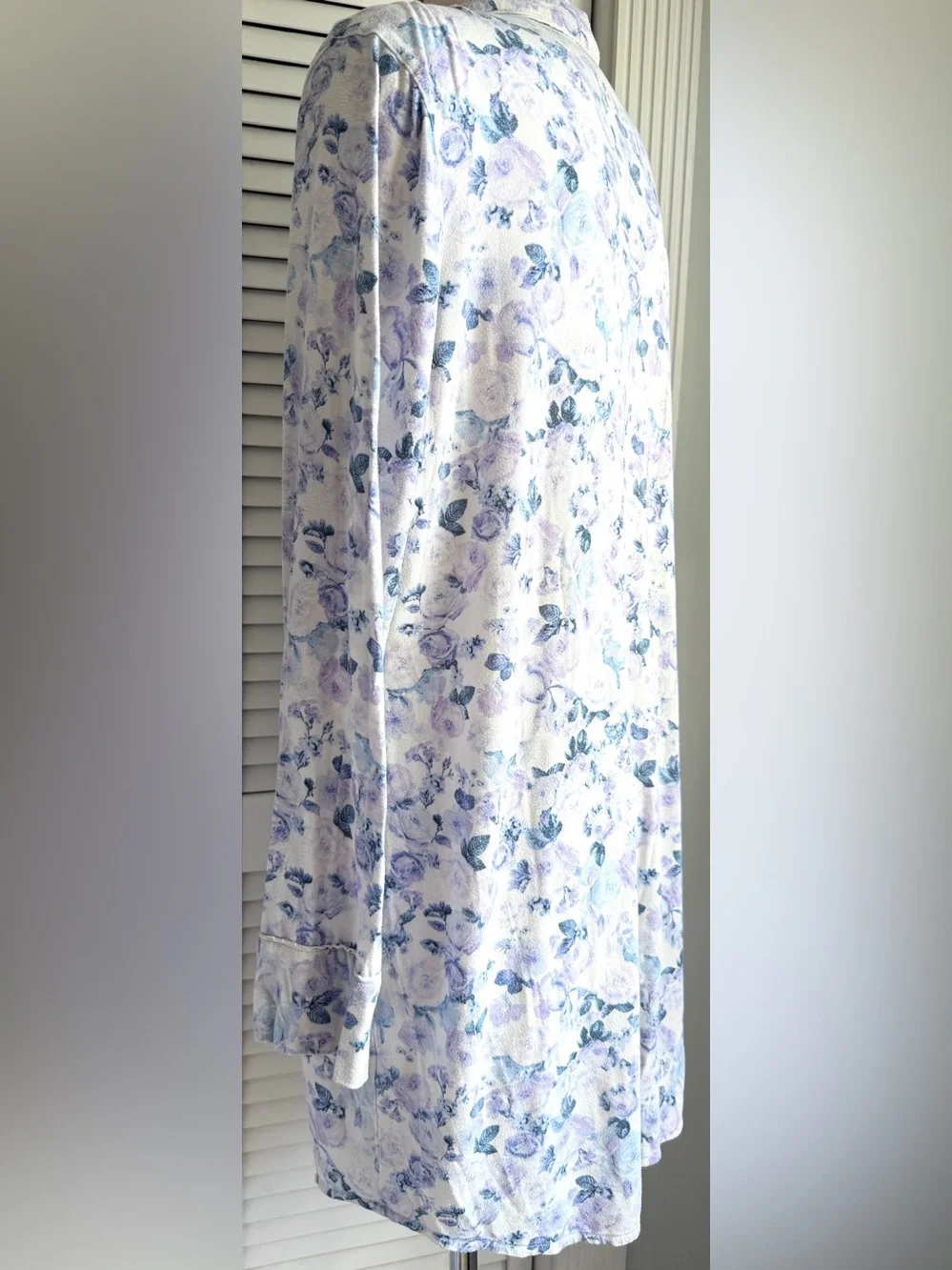 S🪻 Victoria’s Secret VS Modal Blue Lavender Purple Floral Button Up Sleepshirt
